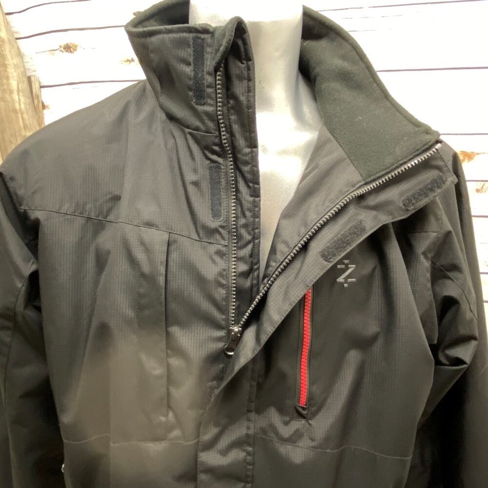 IZOD Men's Perform X Jacket Coat Black M Medium Fleece Lined Wind Breaker - Picture 4 of 8